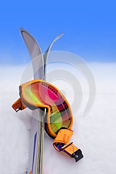 Goggles in Snow with Skis