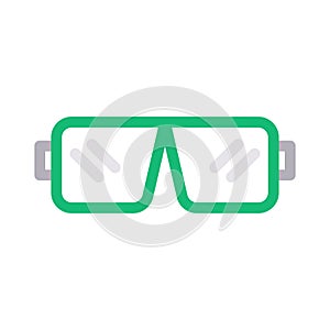 Goggles vector color line icon