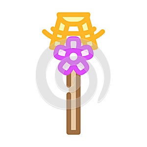 gohei wand shintoism color icon vector illustration