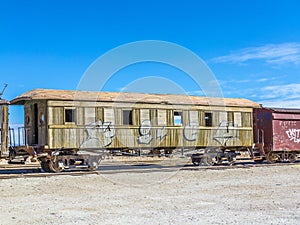 Gohst Train near Salar de Uyuni at Eduardo Avaroa National Reserve,Bolivia