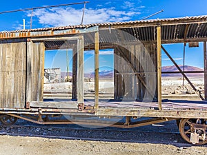 Gohst Train near Salar de Uyuni at Eduardo Avaroa National Reserve,Bolivia