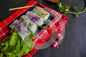 Goi cuon is a traditional spring roll from Vietnam Vietnamese food