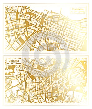 Goiania and Fortaleza Brazil City Map Set