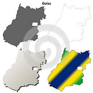 Goias blank outline map set