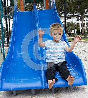 Going down the slide