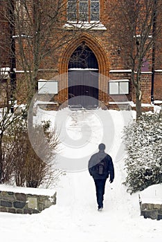 Going to church in winter