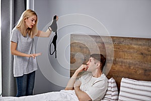 We are going to get divorced disappointed woman and man on bed