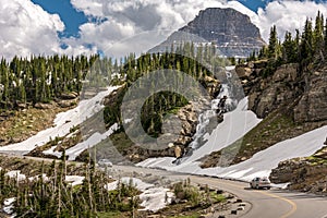 Going-to-the-Sun Road is a scenic mountain road in the Rocky Mountains of the western United States, in Glacier National Park in M photo