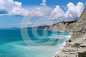 Sosnovka, wild beach and camping, rocks and forest in the vicinity of Gelendzhik resort