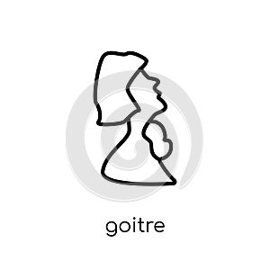 Goitre icon. Trendy modern flat linear vector Goitre icon on white background from thin line Diseases collection