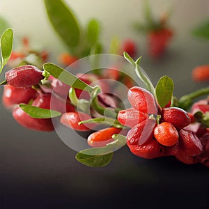 Goji berries red yummy, healthy food, energy food diet illustration