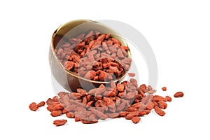 Goji Berries Spilling from Dish