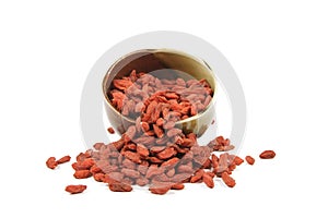 Goji Berries Spilling from Dish
