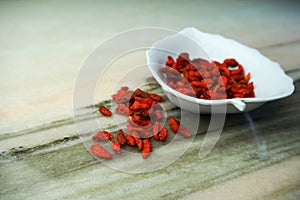 Goji berries on the table