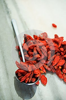 Goji berries on the table