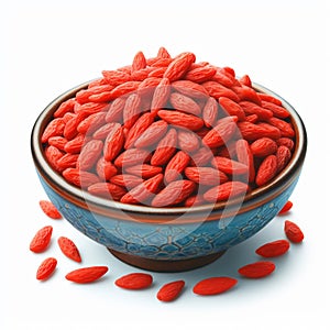 Goji berry, known for being rich in nutrients, originates from China. Healthy food. AI generated photo