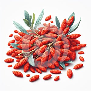 Goji berry, known for being rich in nutrients, originates from China. Healthy food. AI generated photo