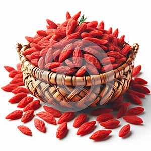 Goji berry, known for being rich in nutrients, originates from China. Healthy food. AI generated photo
