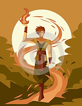 Strong powerful anime fire ninja