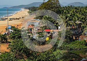 Gokarna Main beach,view from hill,Karnataka,India