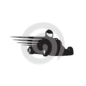 Gokart Racer Silhouette Symbol Design