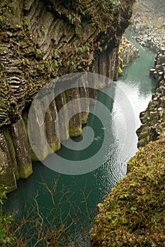 Gokase river running through Takachiho gorge