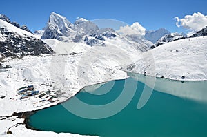 Gokio lake in Nepal photo