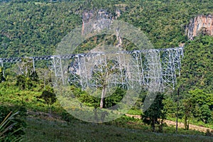 Gokteik viaduct on the railway line Mandalay - Hsipaw, Myanm