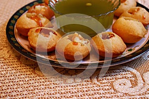 Gol gappe with spicy mint water