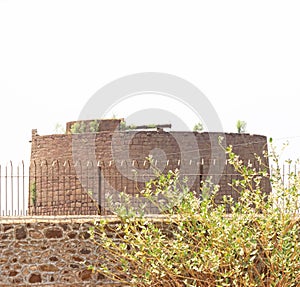 Gol gumbaz cannon on tower in grounds bijapur Karnataka india