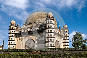 Gol Gumbaz is a tomb of Adil Shah in Bijapur, Karnataka. Its circular dome is said to be the second largest in the world .