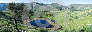 The Golan heights and border between Israel, Siria and Jordan