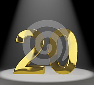 Gold 20th Or Twenty 3d Number