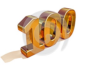 Gold 3d 100th Anniversary Sign Top 100