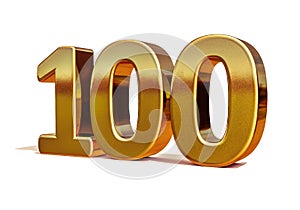 Gold 3d 100th Anniversary Sign Top 100