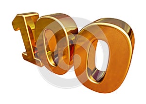 Gold 3d 100th Anniversary Sign Top 100