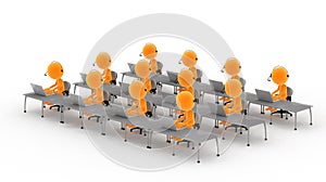 Gold 3d men with headsets