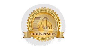 Gold 50th Anniversary Vector Celebrating.