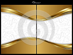 Gold abstract background, front and back