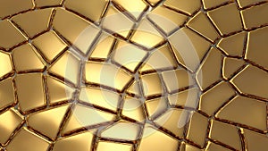 Gold abstract background, made of golden glass.