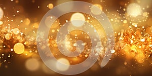 A gold abstract bokeh background. Generative AI AIG30.