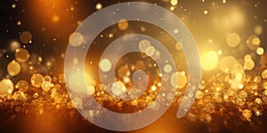 A gold abstract bokeh background. Generative AI AIG30.