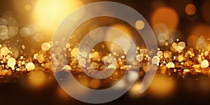 A gold abstract bokeh background. Generative AI AIG30.