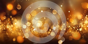 A gold abstract bokeh background. Generative AI AIG30.