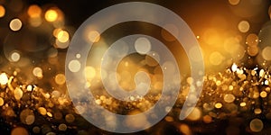 A gold abstract bokeh background. Generative AI AIG30.
