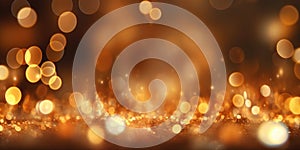 A gold abstract bokeh background. Generative AI AIG30.