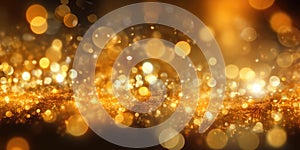 A gold abstract bokeh background. Generative AI AIG30.