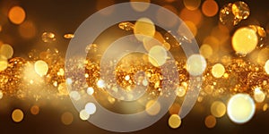 A gold abstract bokeh background. Generative AI AIG30.