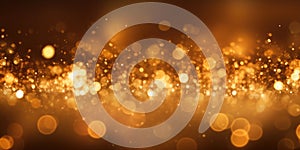 A gold abstract bokeh background. Generative AI AIG30.