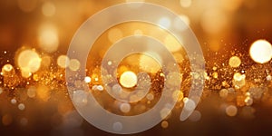 A gold abstract bokeh background. Generative AI AIG30.